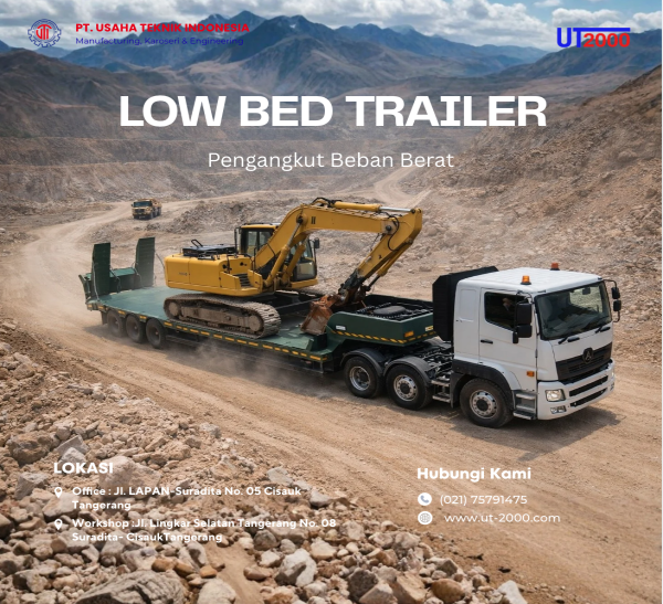 Low Bed trailer Karoseri UT2000 | PT Usaha Teknik Indonesia