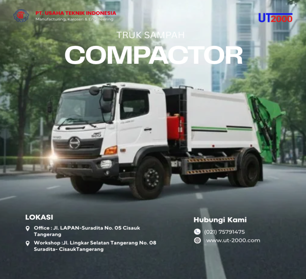 Karoseri truck sampah compactor  UT2000 | PT Usaha Teknik Indonesia